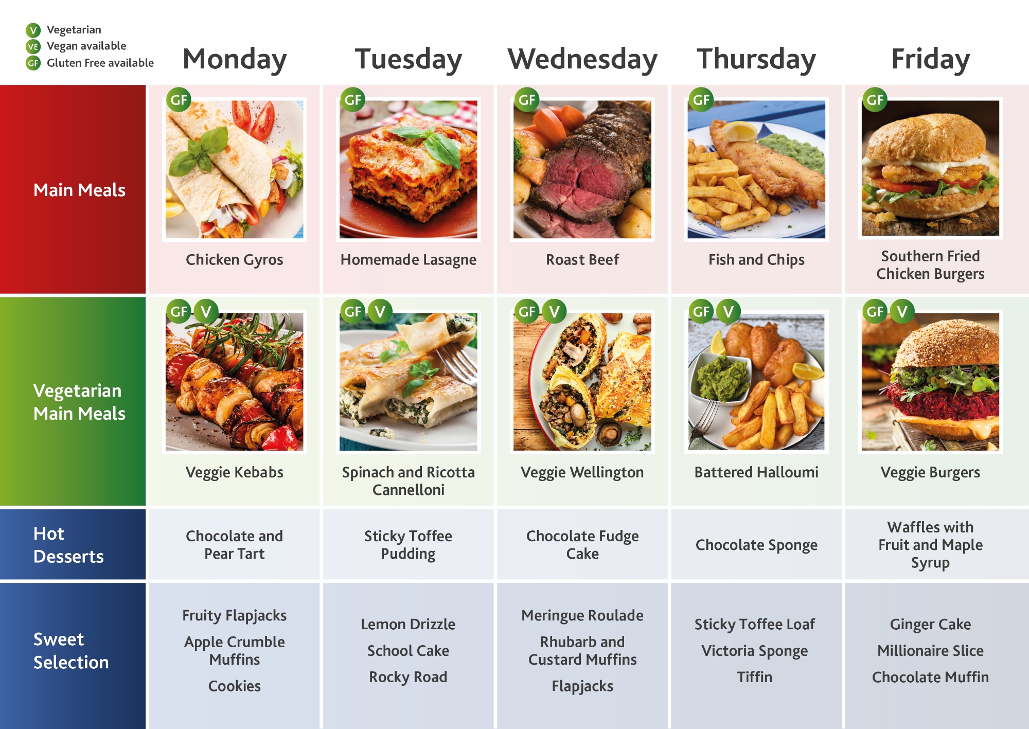 West Kirby School and College Lunch menus